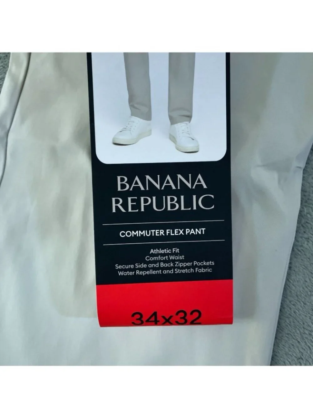 NWT Banana Republic Men's 34x32 Commuter Flex Tech Pants Tan